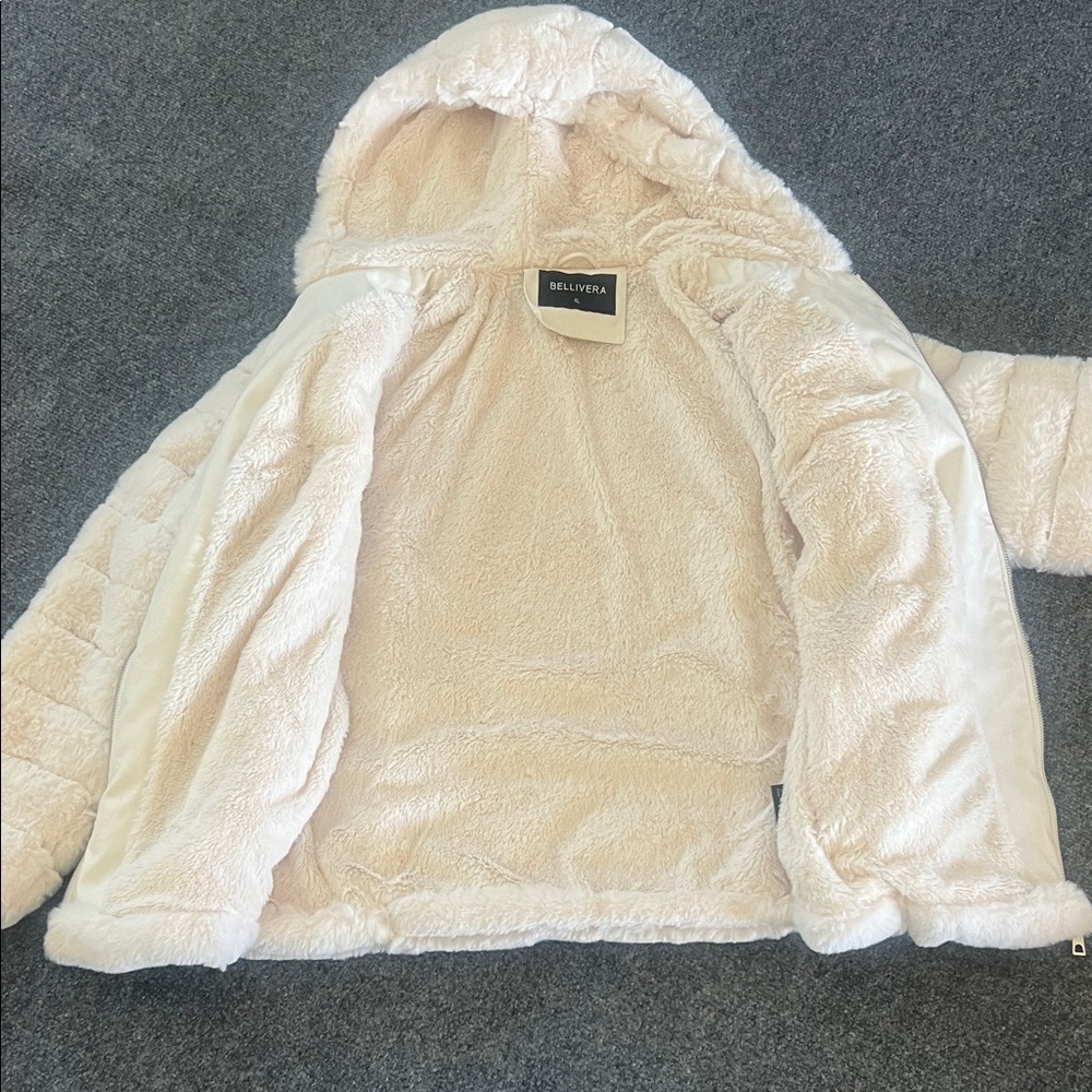 Women's Cream Bellivera Puffer/Cozy/Warm Jacket Size Xl - Picture 6 of 7